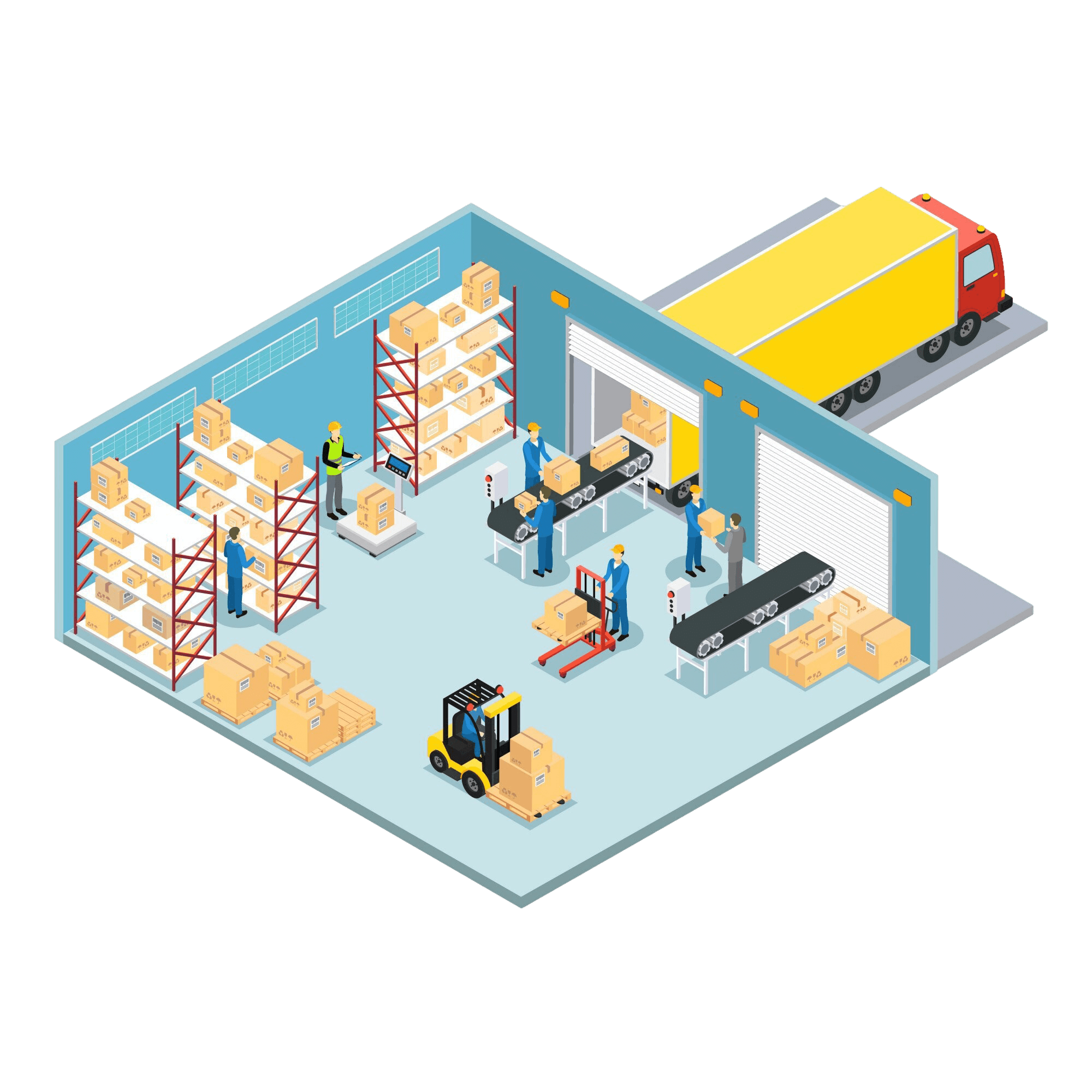 Modern warehouse illustration